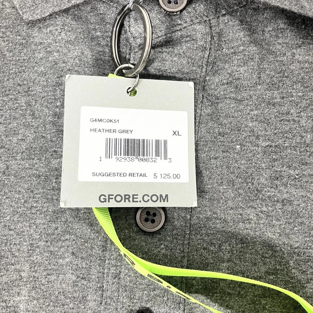 G/FORE Polo Shirt Mens XL Gray Heather Golf 100% Cotton Short Sleeve Casual